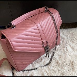 NWOT Chiara Ferretti Pink Rose Mauve Leather Italian Bag Handbag Purse Crossbody